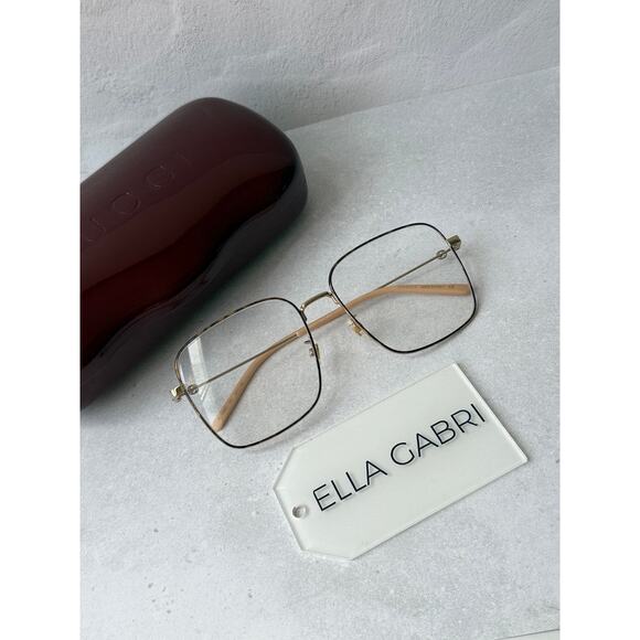 NEW Gucci GG0445O Gold Brown Metal Oversized Square Frames main image 9